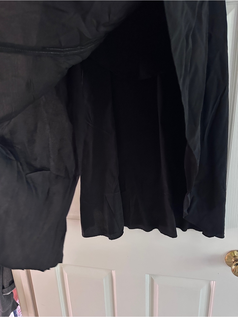 100% Silk Designer Black Asymmetric Midi Skirt W Adjustable Tassels Lined Size M - Picture 6 of 14